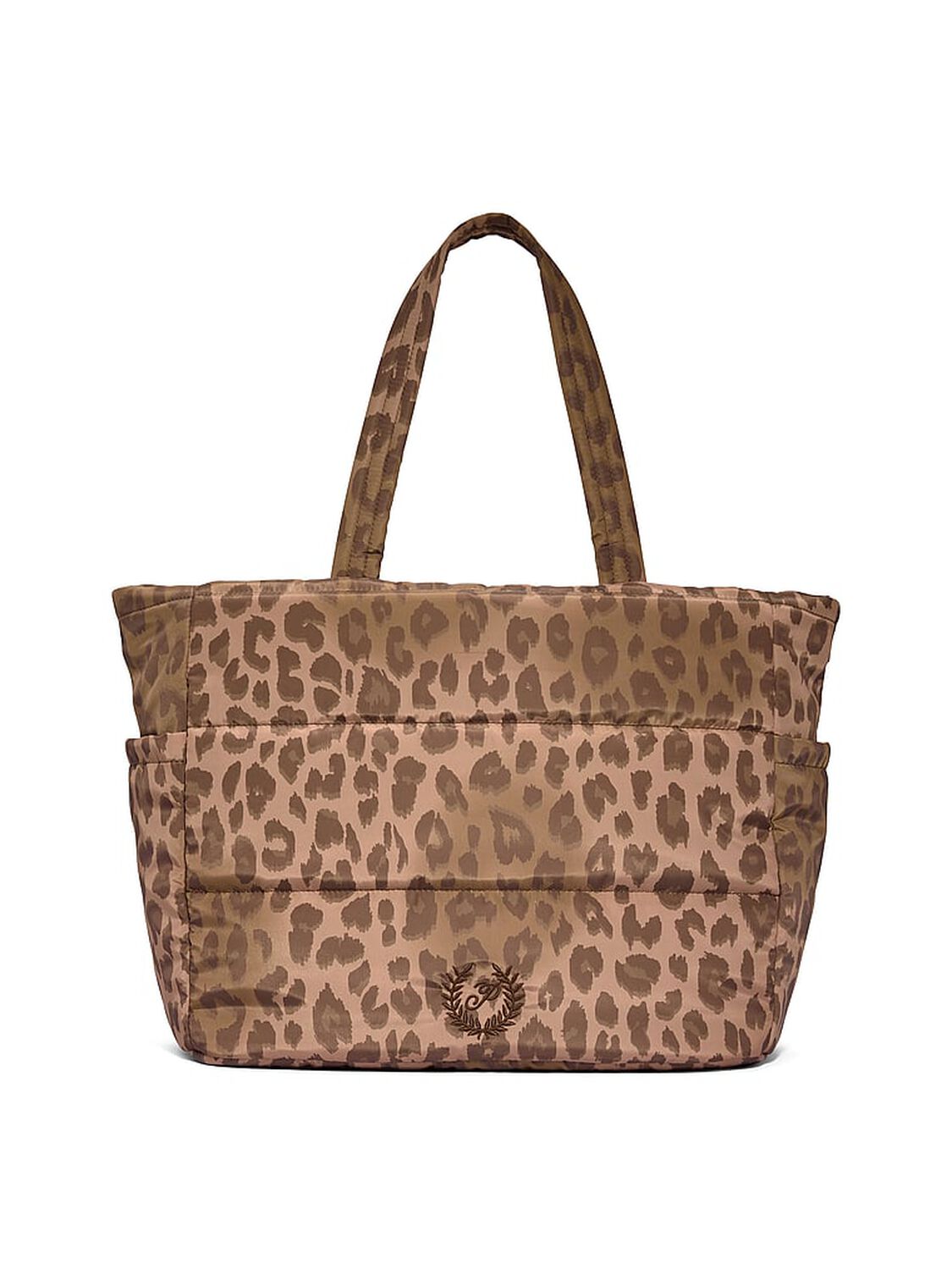 vs Pink Quilted Puffer Tote Bag Leopard Quilted Puffer 1 of 4 