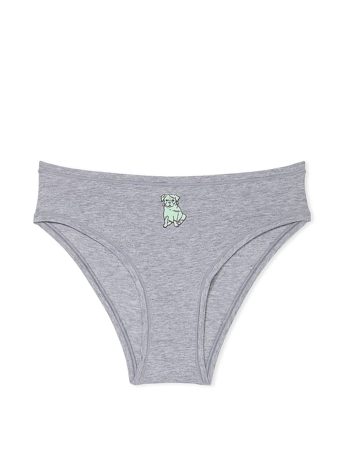 vs Pink Cotton Cheeky Panty Medium Heather Grey W Halloween Dog Graphic 3 of 3 