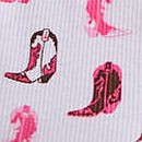 Cotton Boyshort Panty, White Cowboy Boot Print Side Tie, swatch
