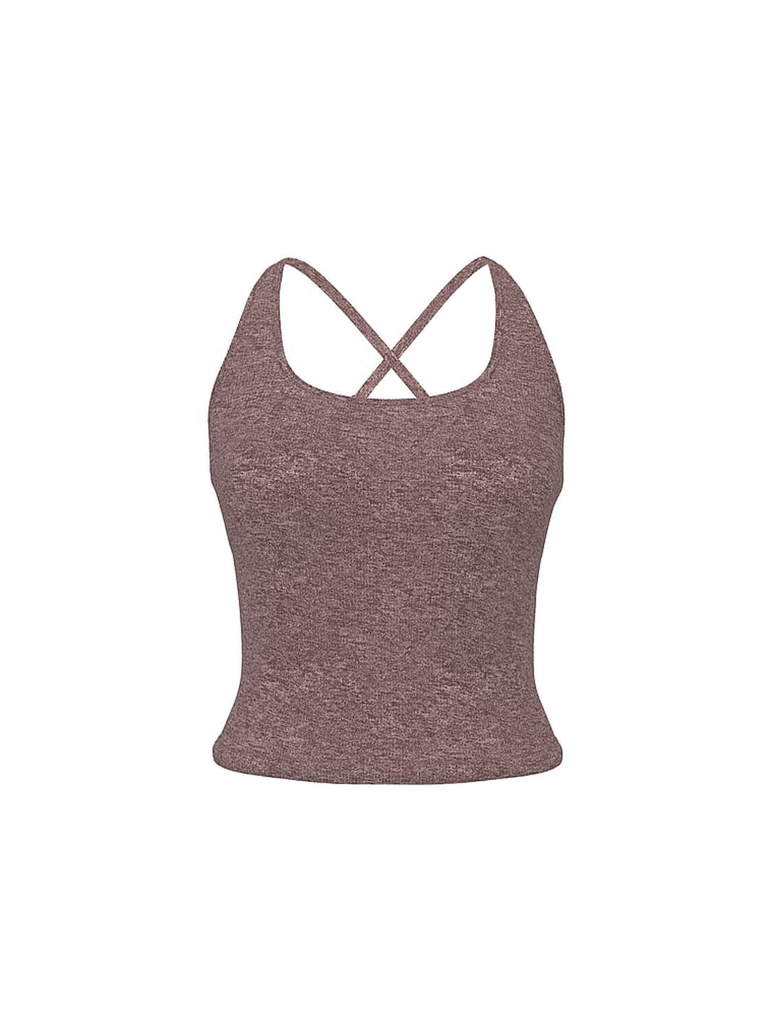 pink Pink All-Day Cotton Square-Neck Bra Tank Cocoa Heather Blush Bling 3 of 3 
