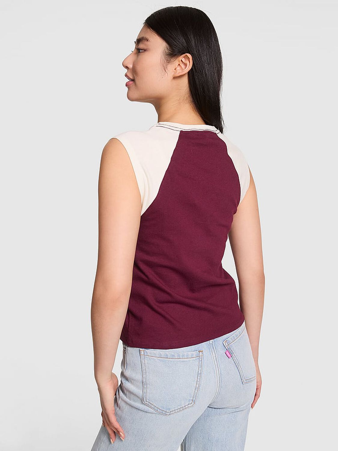 vs Pink Retro Cotton Muscle Tank Top Wild Rose 1986 2 of 3 