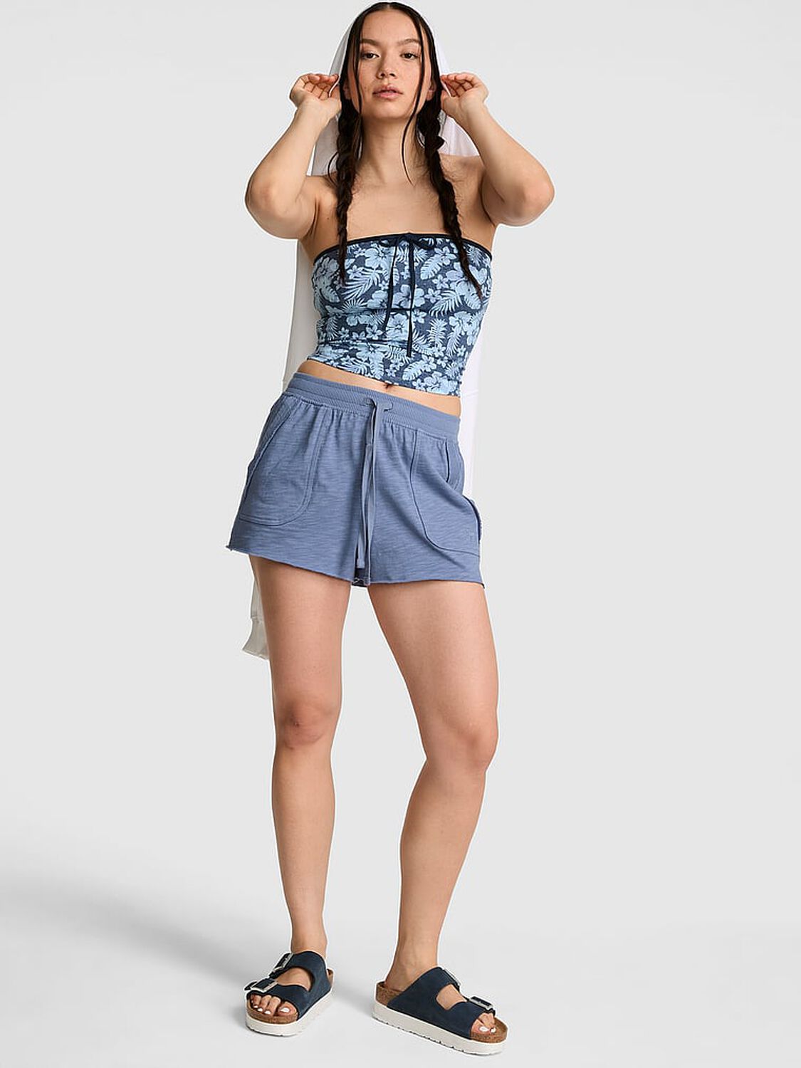 vs Pink Lightweight Lounge A-Line Shorts Dusty Iris 1 of 2 