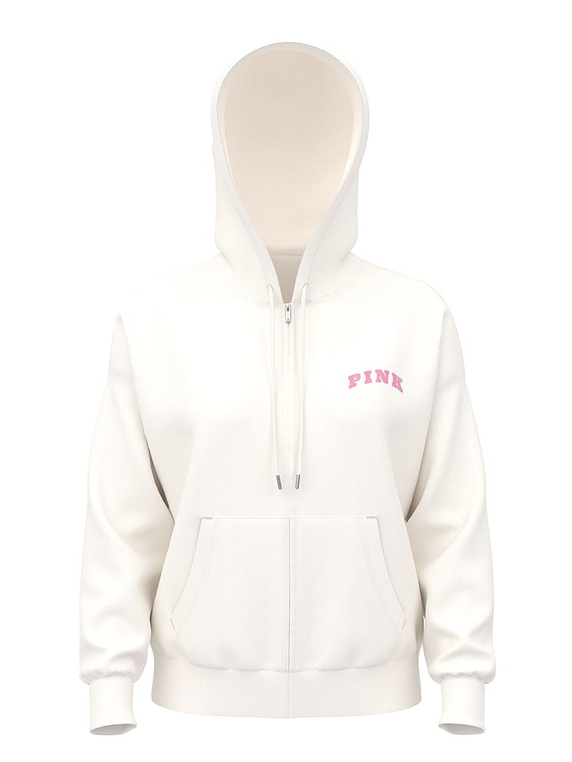 vs Pink Ivy Fleece Campus Full-Zip Hoodie Winter White 3 of 3 