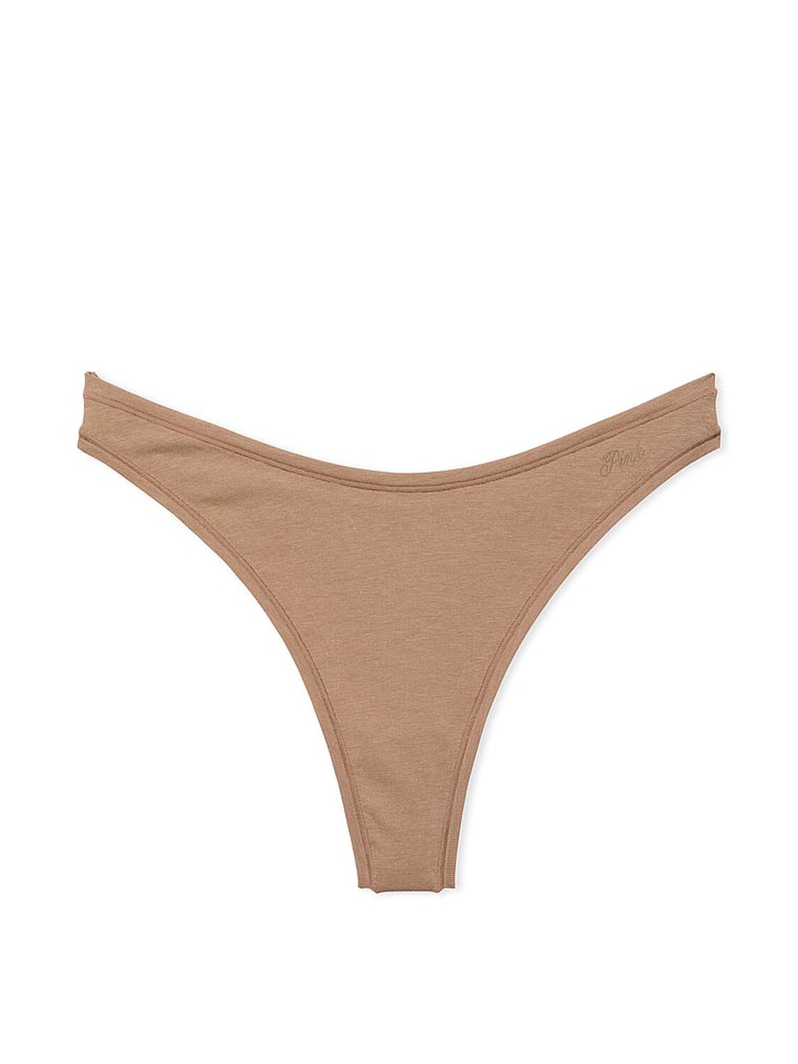 vs Pink Cotton High-Leg Thong Panty Cocoa Latte 3 of 3 