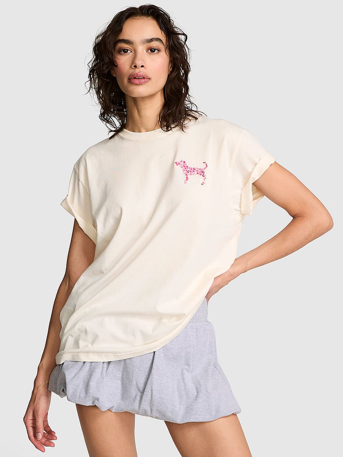 vs Pink Campus Cotton&trade; Tee Winter White 1 of 3 