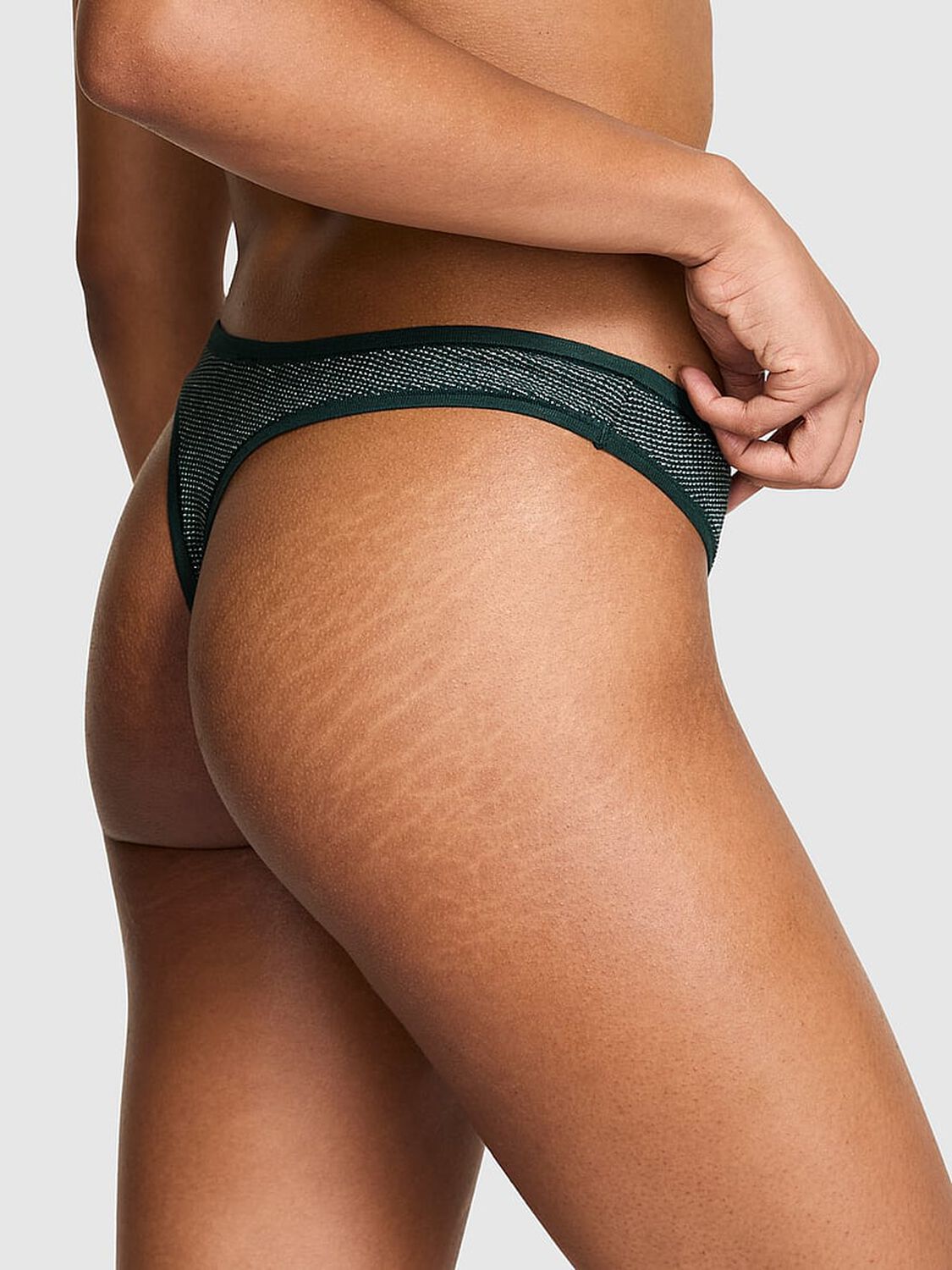 vs Pink Cotton String Bikini Panty Deep Forest 2 of 2 