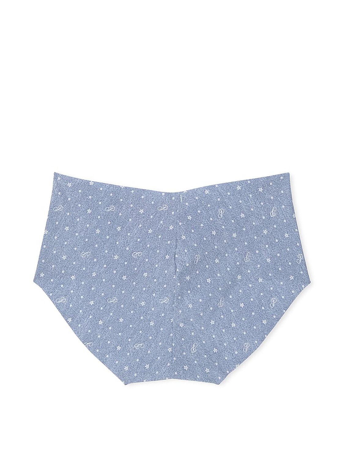 vs Pink No-Show Hiphugger Panty Blue Dancer P Script Dot Print 2 of 3 