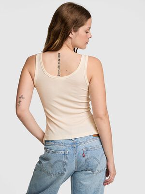 Relaxed Rib Button-Down Tank Top