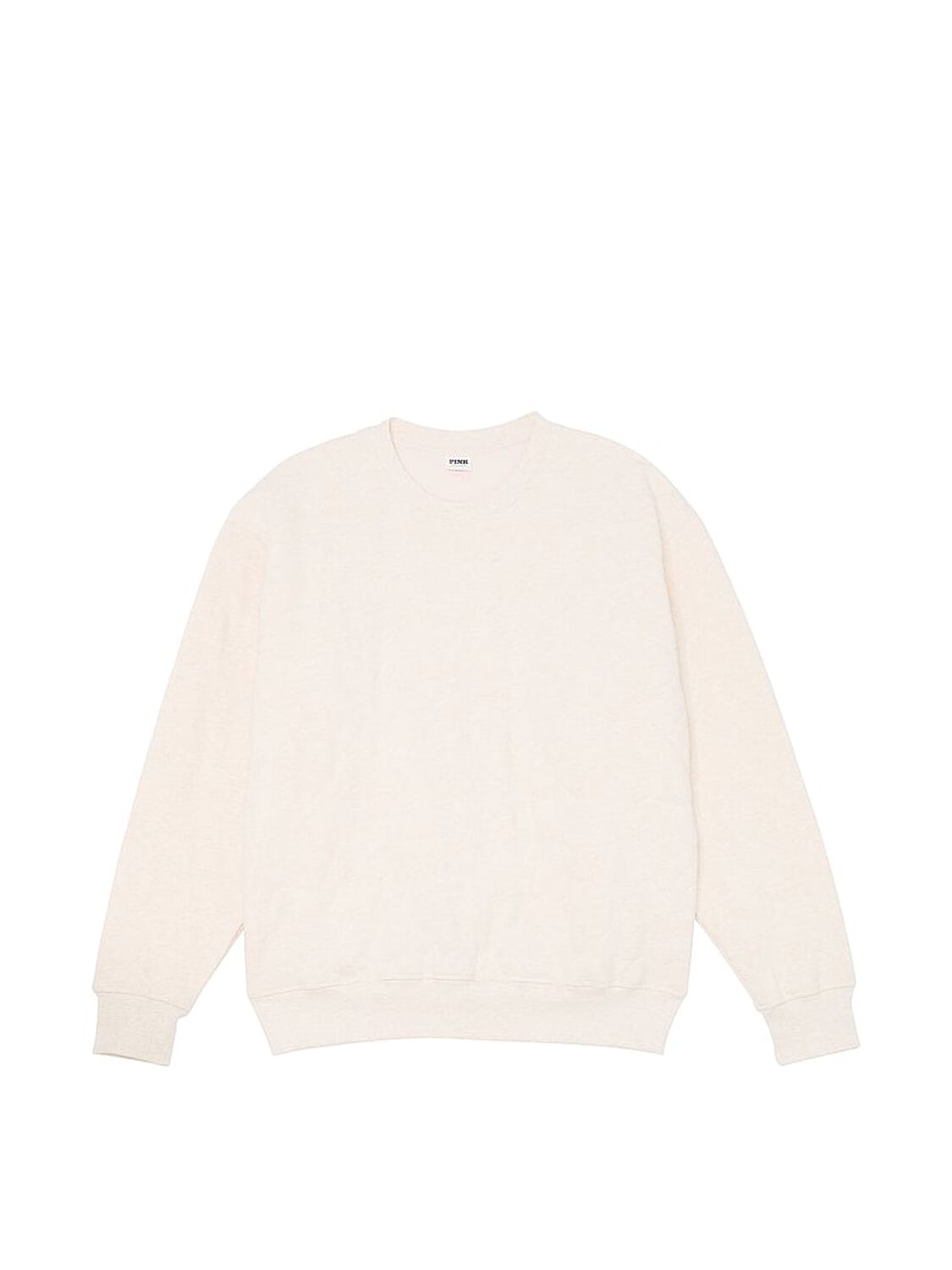 vs Pink Ivy Fleece Classic Crew Sweatshirt Natural Heather Quilted Vday 1 of 2 