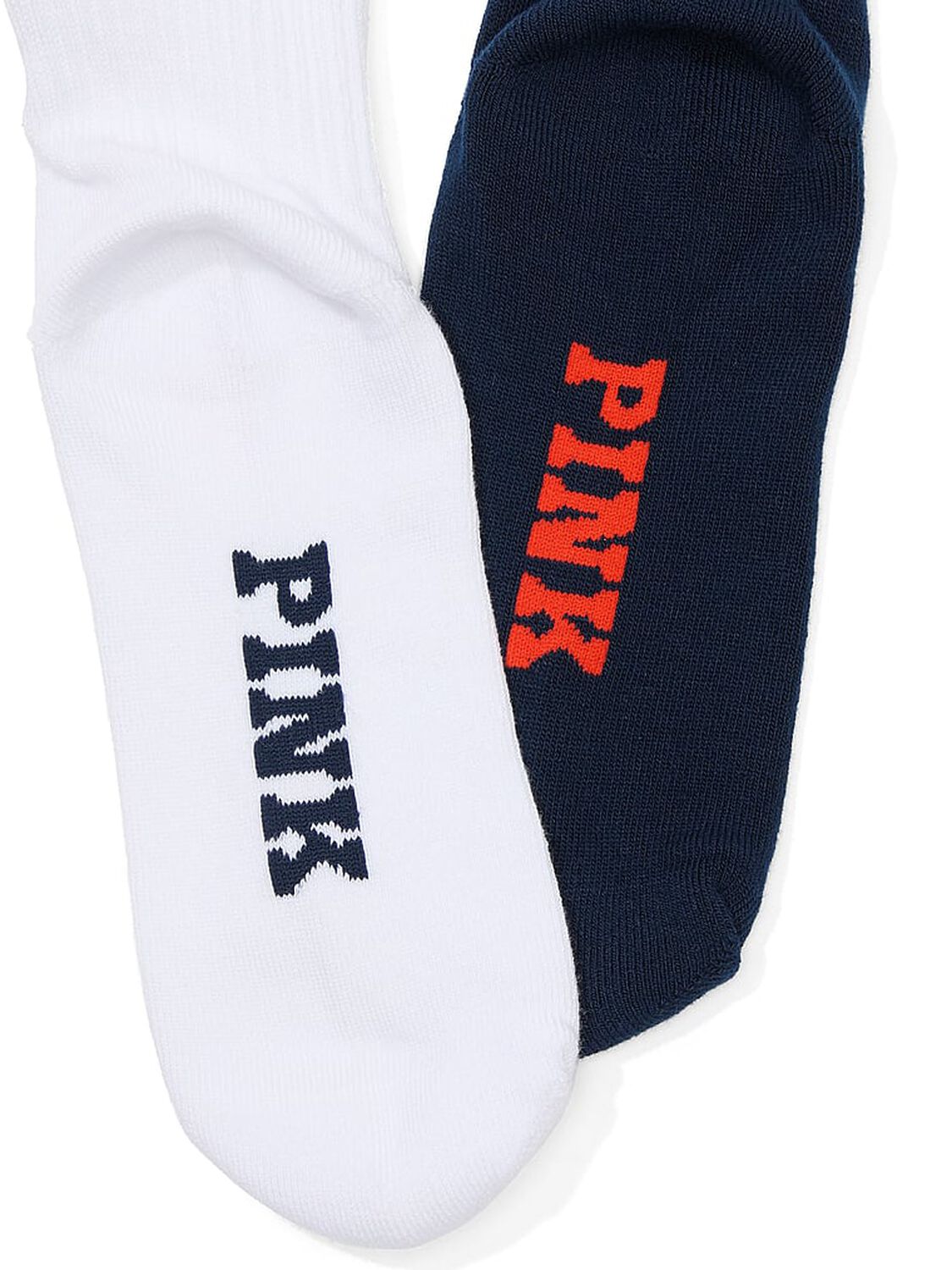 vs Pink 2-Pack Quarter Socks Noir Navy/Optic White Dog Pack 2 of 2 