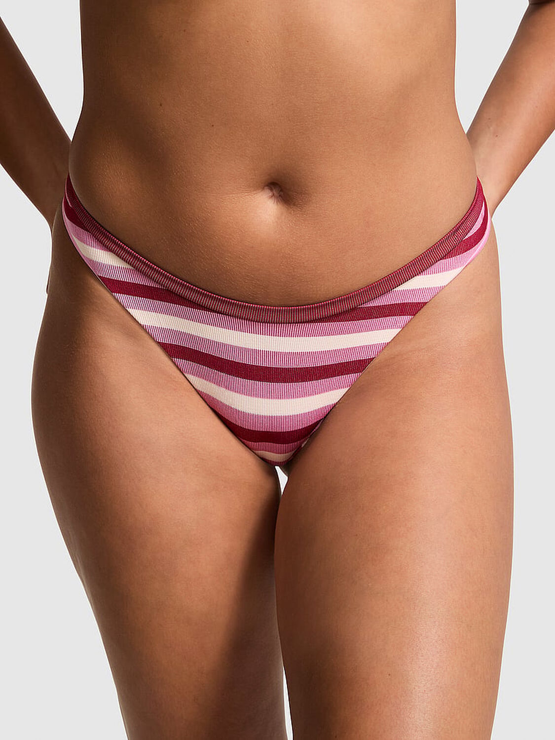 pink Pink Seamless High-Leg Thong Panty 1 of 3 
