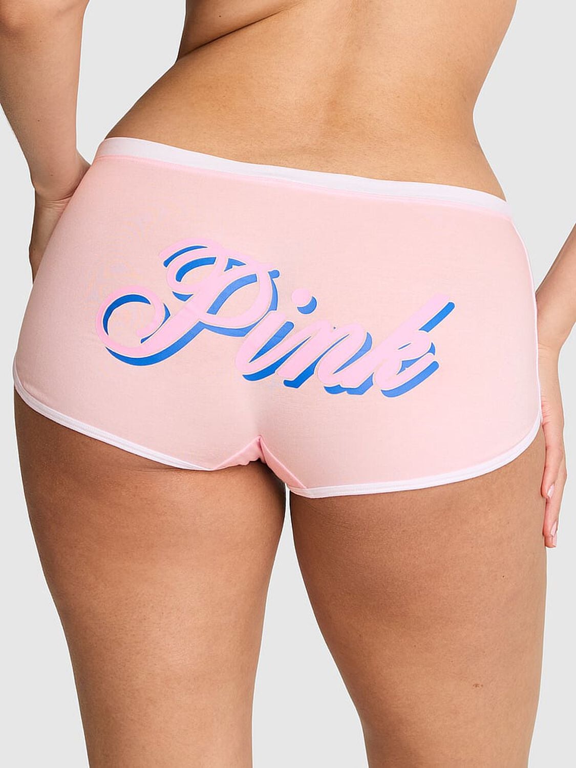 pink Pink Cotton Dorm Boyshort Panty Coconut Pink With Pink Butt Graphic 2 of 3 