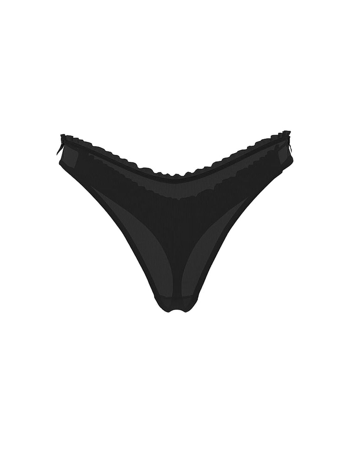 vs Pink Cotton Side-Tie Thong Panty Black 3 of 3 