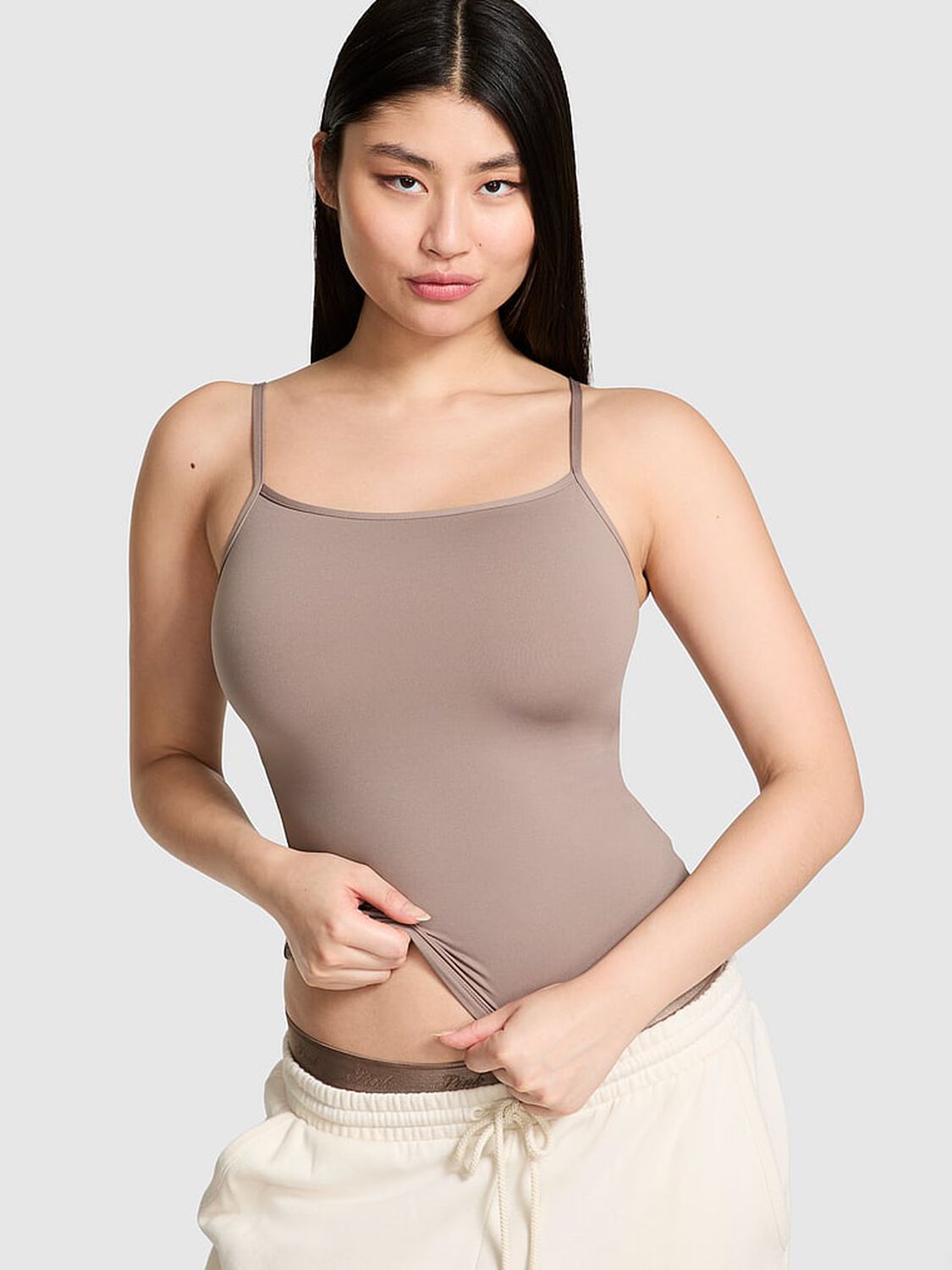 pink Pink Base Stretch Cami Iced Coffee 1 of 3 