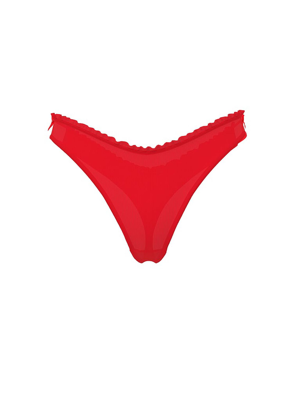 vs Pink Cotton Side-Tie Thong Panty Bright Vermillion Side Tie 1 of 3 