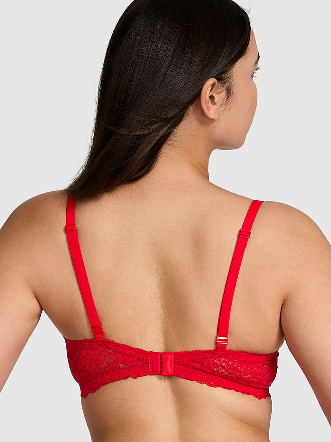 vs Pink Wink Wink Lightly Lined Plunge Bra Red Pepper 2 of 2 
