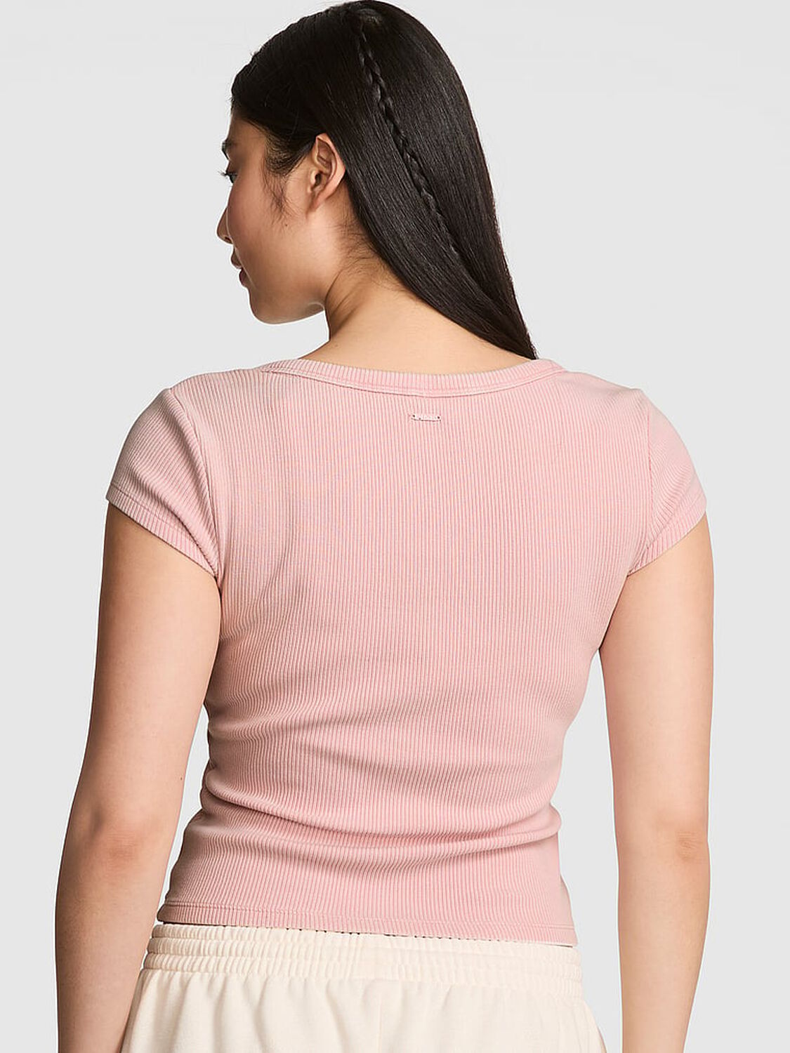 vs Pink Vintage Ribbed Scoop Tee Dollhouse Pink 2 of 3 