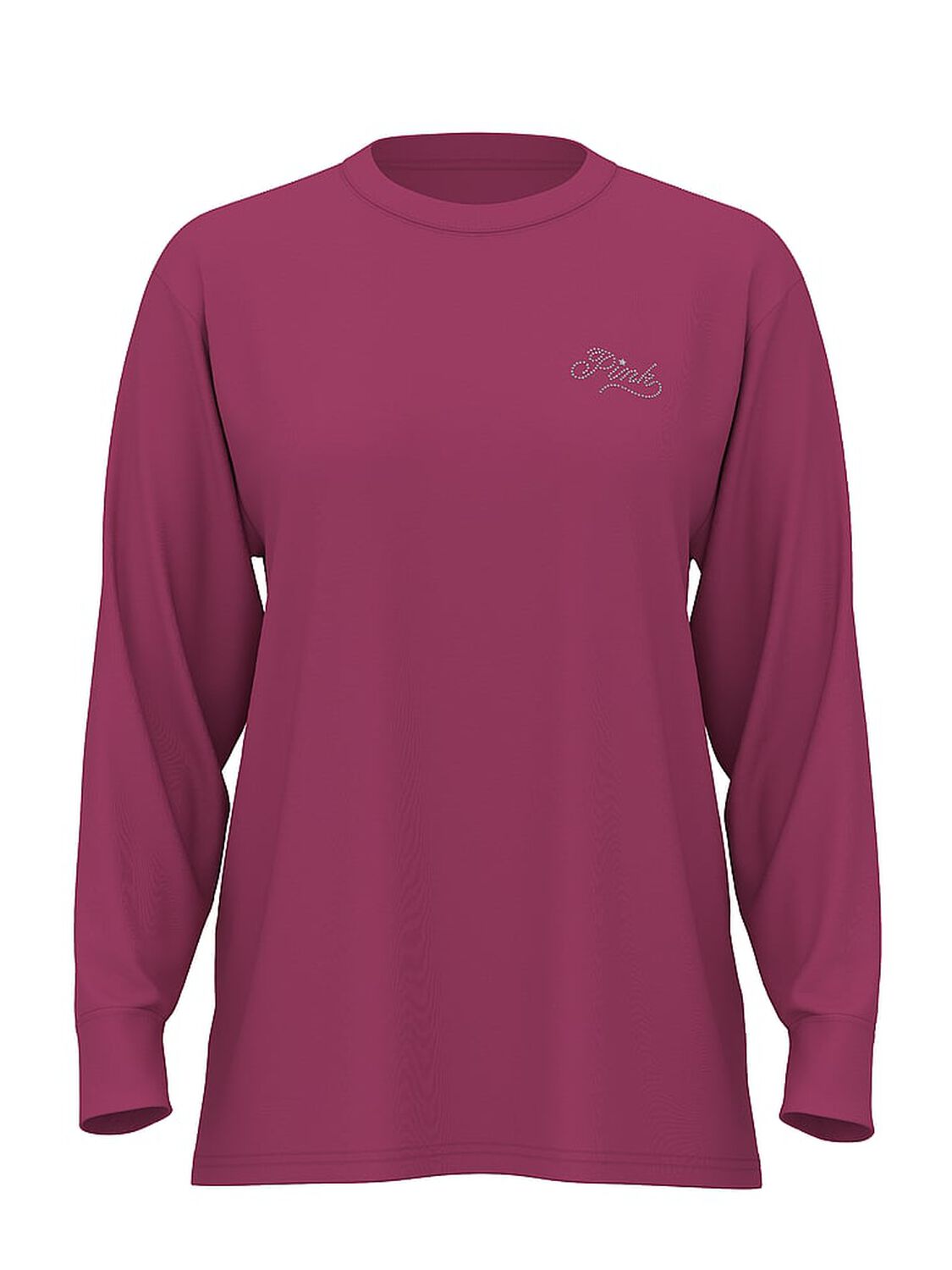 vs Pink Campus Cotton Long-Sleeve Tee Red Violet Ott Shine Capsule 3 of 3 