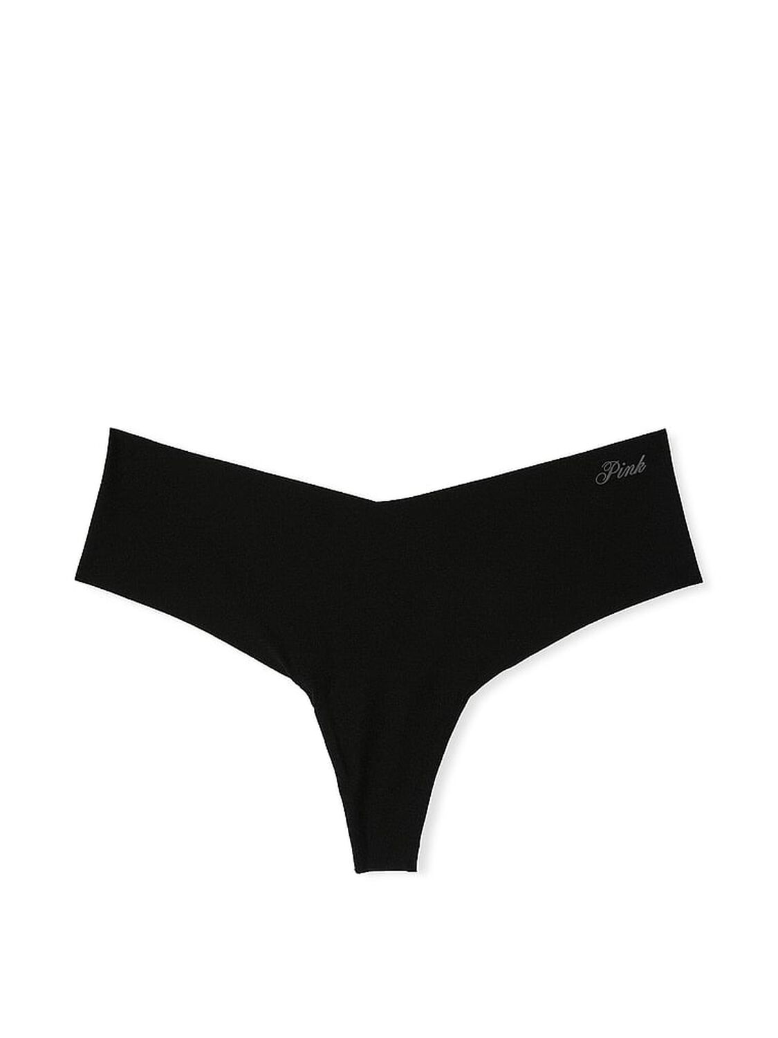 vs Pink No-Show Thong Panty Pure Black 3 of 3 