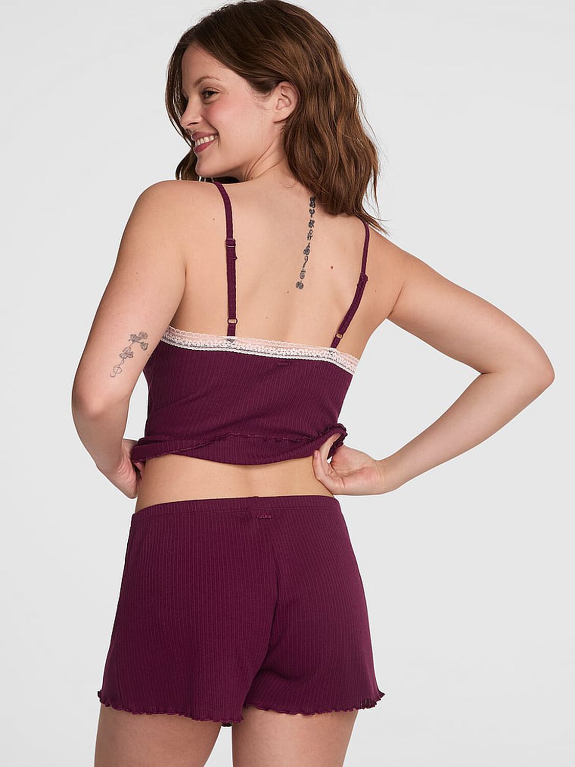 vs Pink Drop Needle Pointelle Shorts Wild Rose 2 of 3 