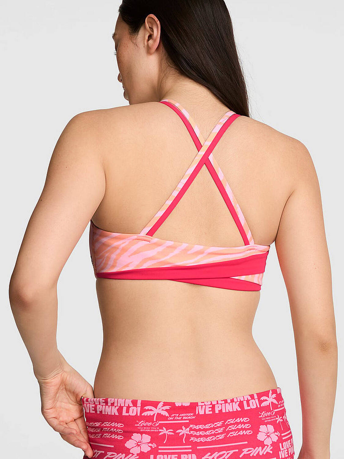 vs Pink PINK Relay&trade; Square-Neck Cross-Back Sports Bra 2 of 3 