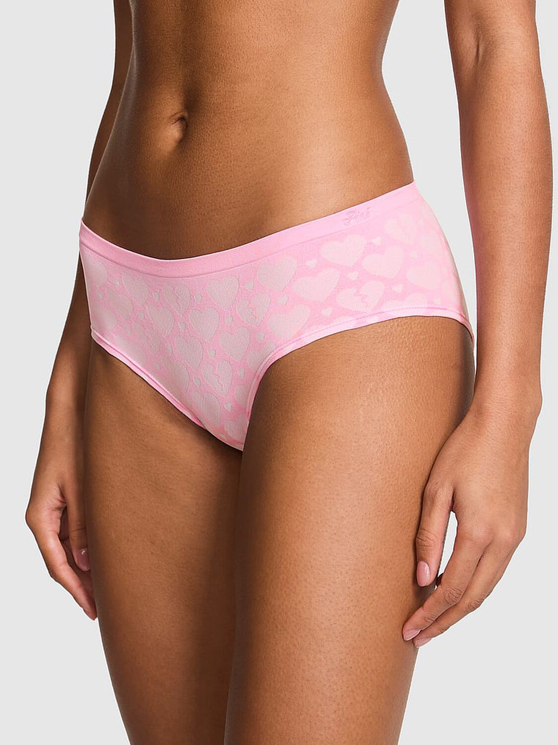 vs Pink Seamless Hiphugger Panty Pink Lollipop Broken Heart 1 of 3 