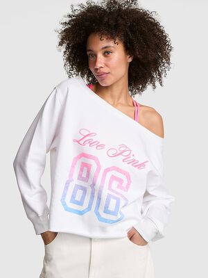 Campus Fleece&trade; Rib Off-The-Shoulder Sweatshirt