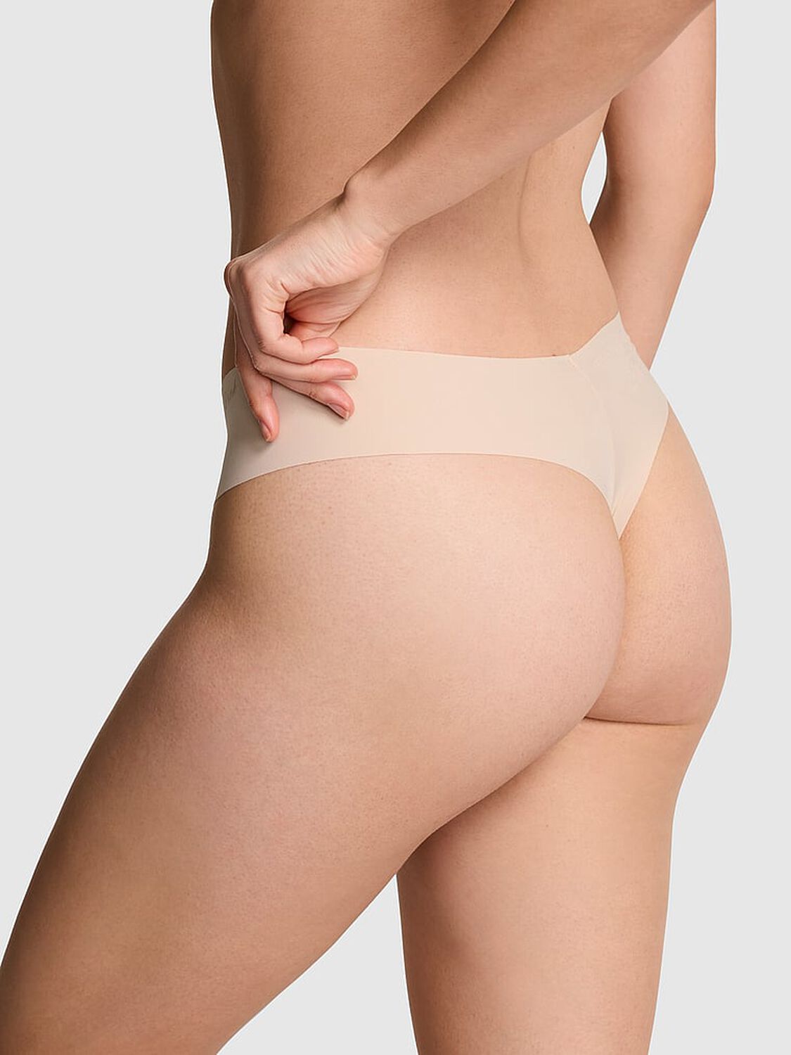 vs Pink No-Show Thong Panty Marzipan 2 of 3 