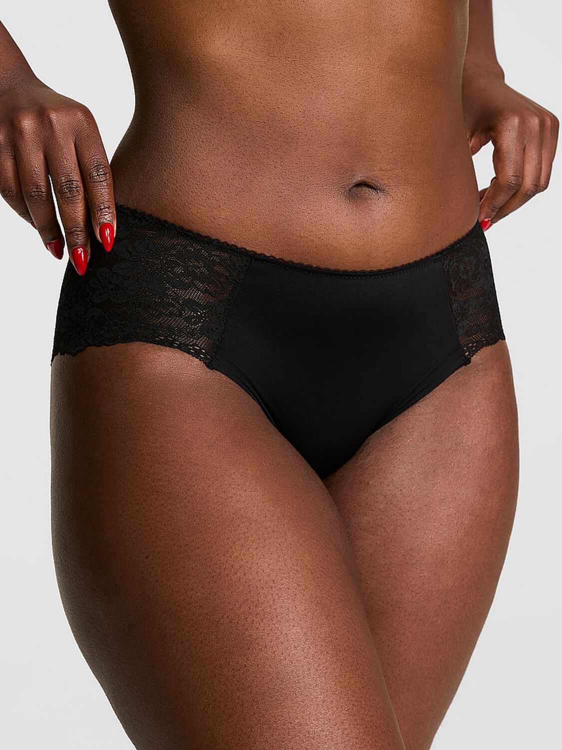 vs Pink No-Show Hiphugger Panty Black 1 of 3 