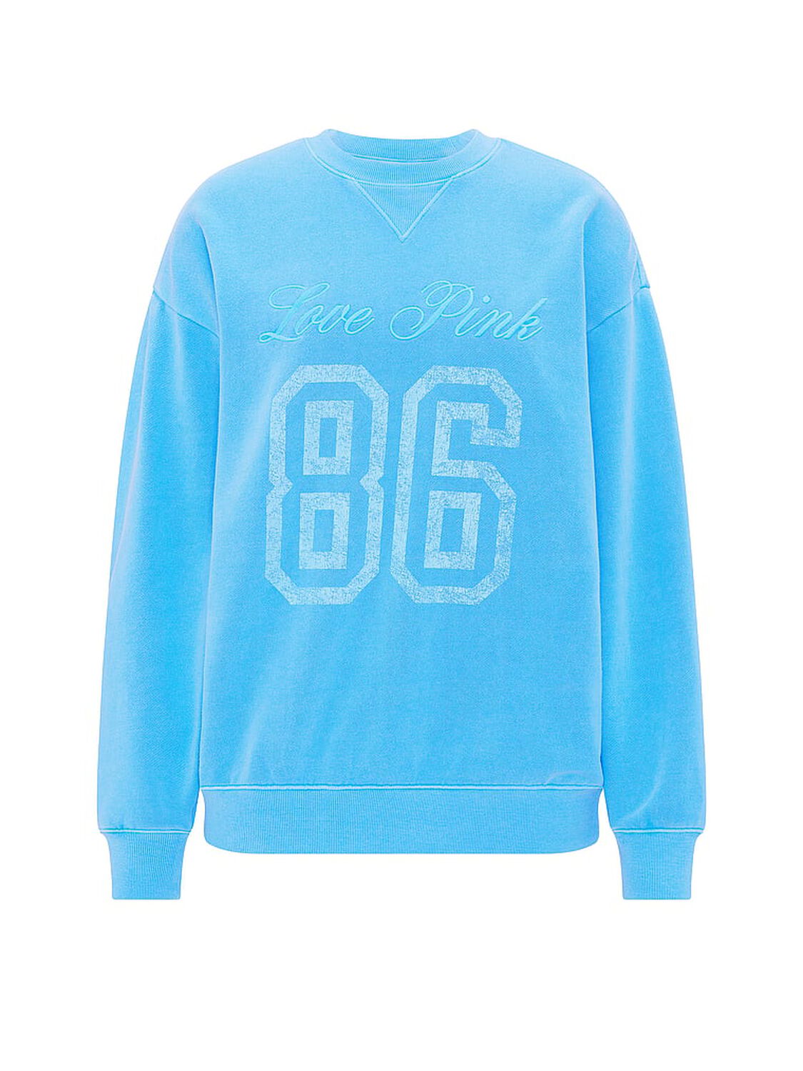 vs Pink Campus Fleece&trade; Oversized Crew Sweatshirt Capri Blue 3 of 3 
