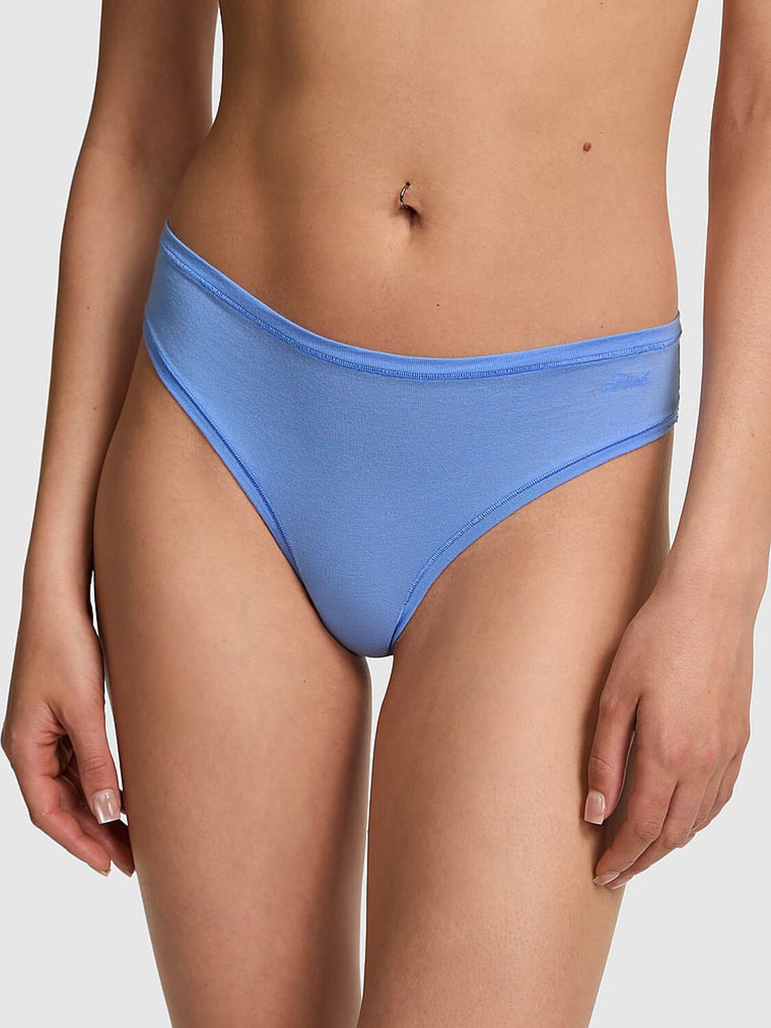 vs Pink Cotton Cheeky Panty Seascape Blue 1 of 3 