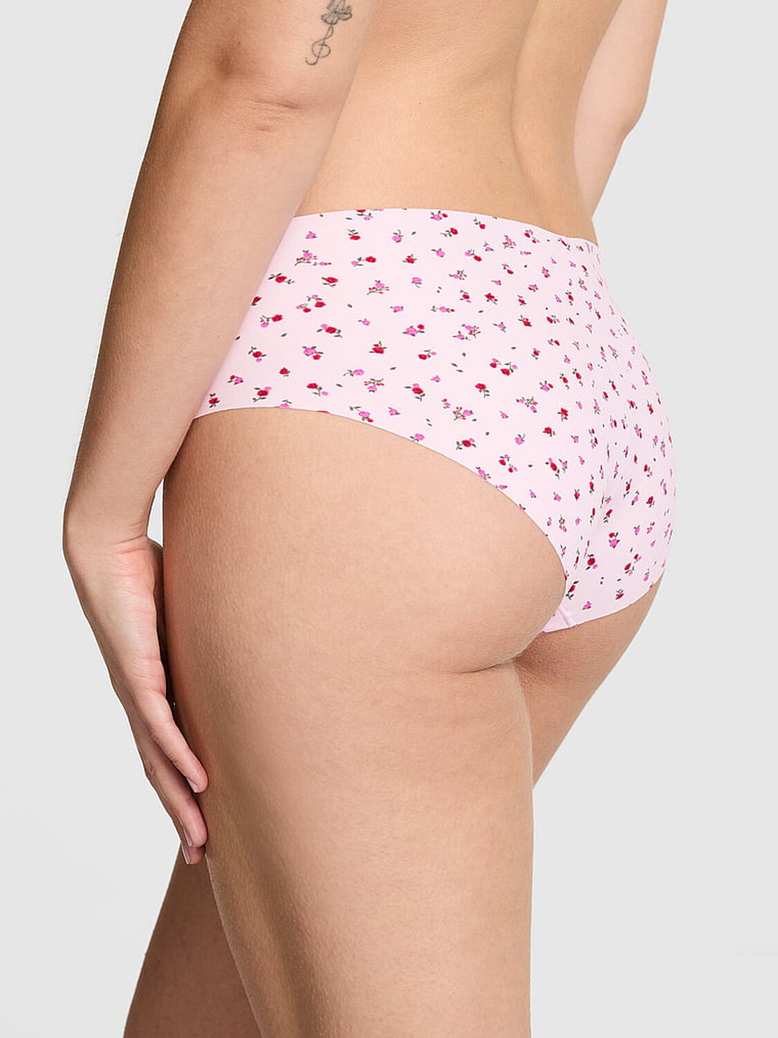 pink Pink No-Show Hiphugger Panty Pink Tulip Ditsy Floral 2 of 3 