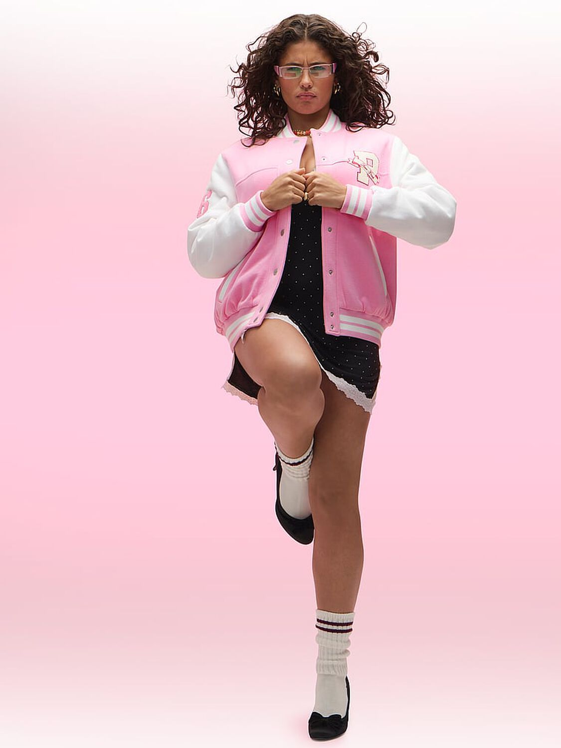 vs Pink Varsity Bomber Jacket Pink Lollipop 4 of 4 