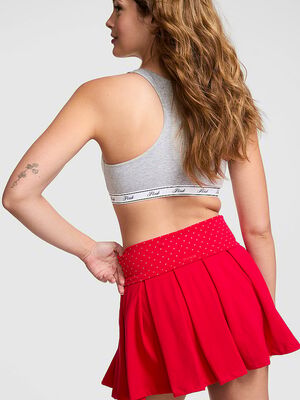 All-Day Cotton Foldover Pleated Skort