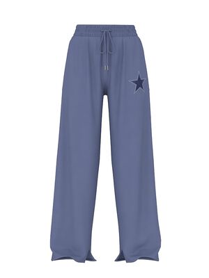 Ivy Fleece Wide-Leg Split-Hem Sweatpants