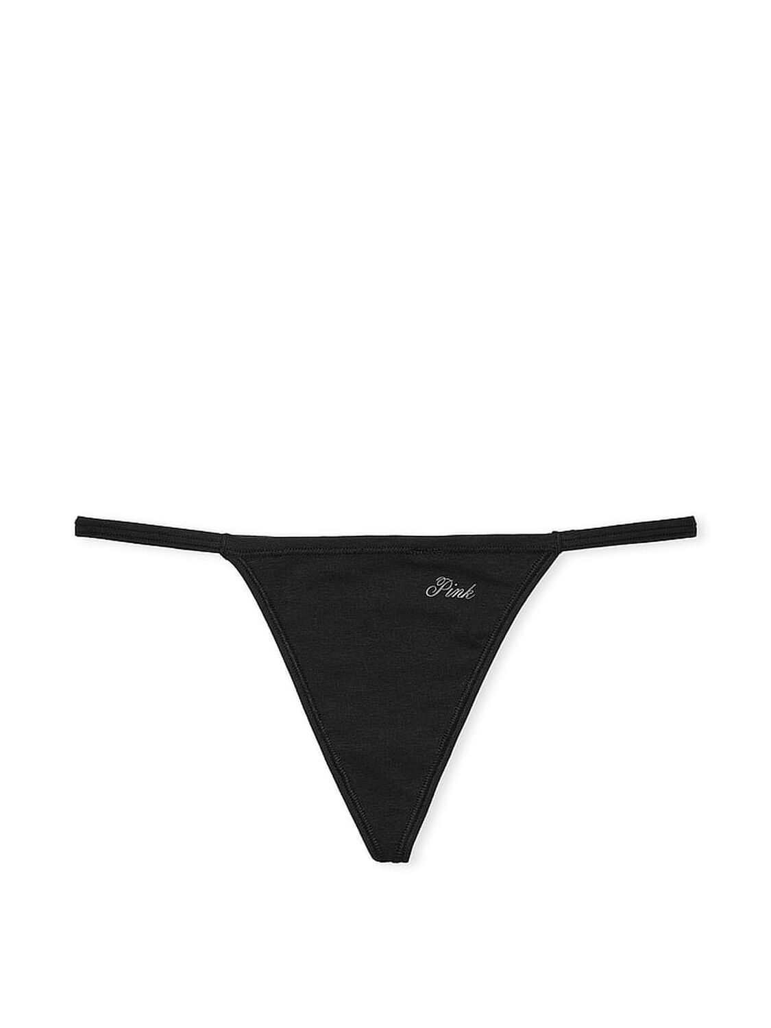 pink Pink Cotton V-String Panty Pure Black 3 of 3 