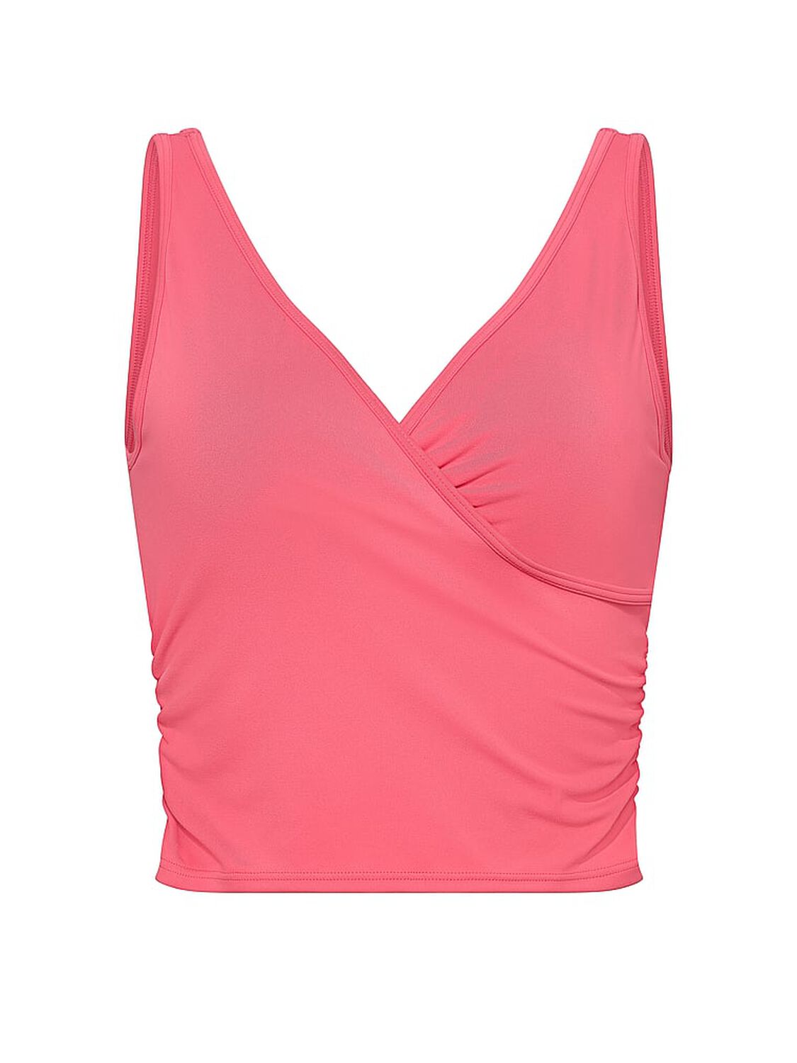 vs Pink PINK Relay&trade; Ruched Wrap Bra Tank Vivid Pink 3 of 3 