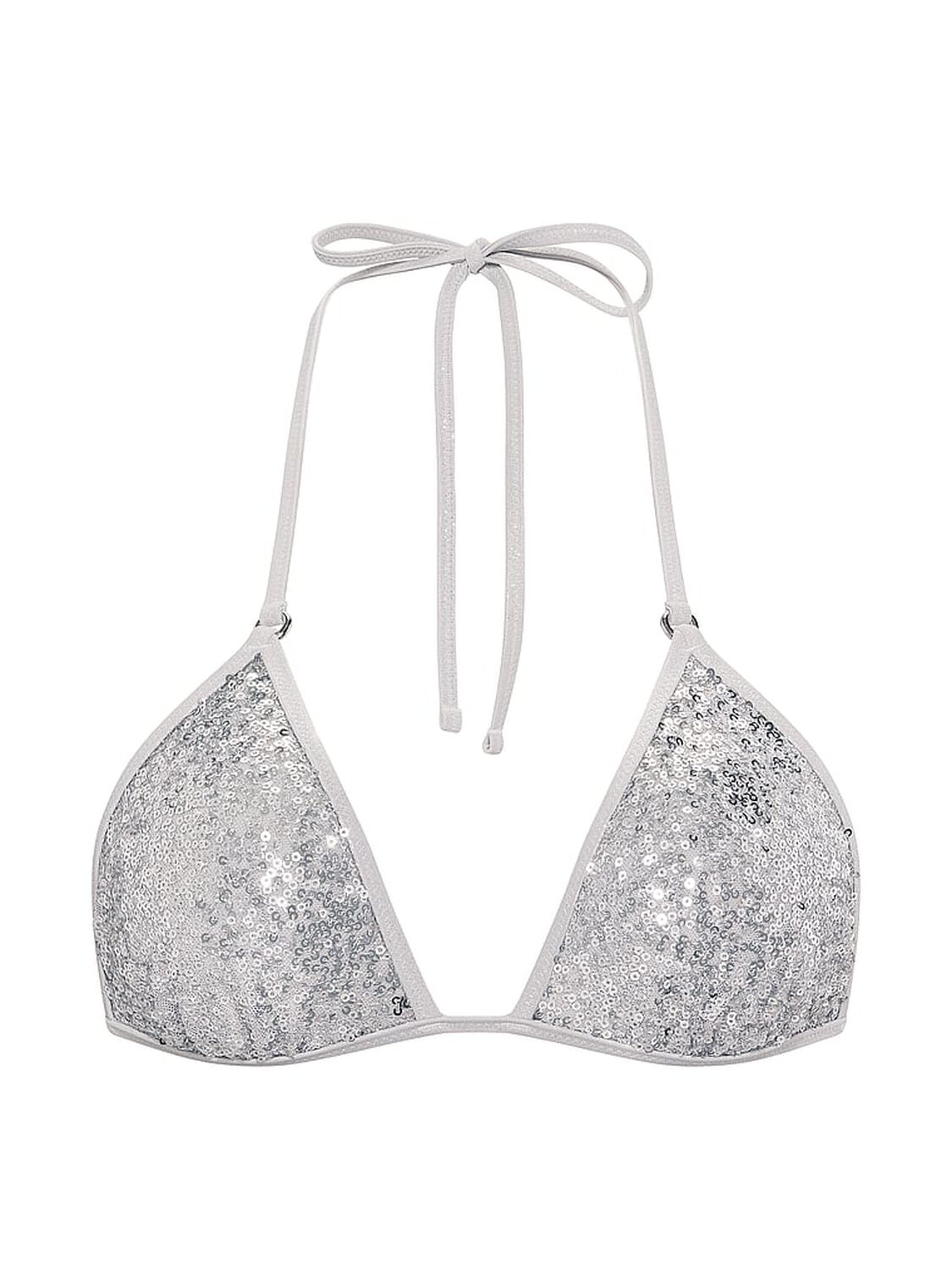 pink Swim Triangle String Bikini Top Silver 3 of 3 
