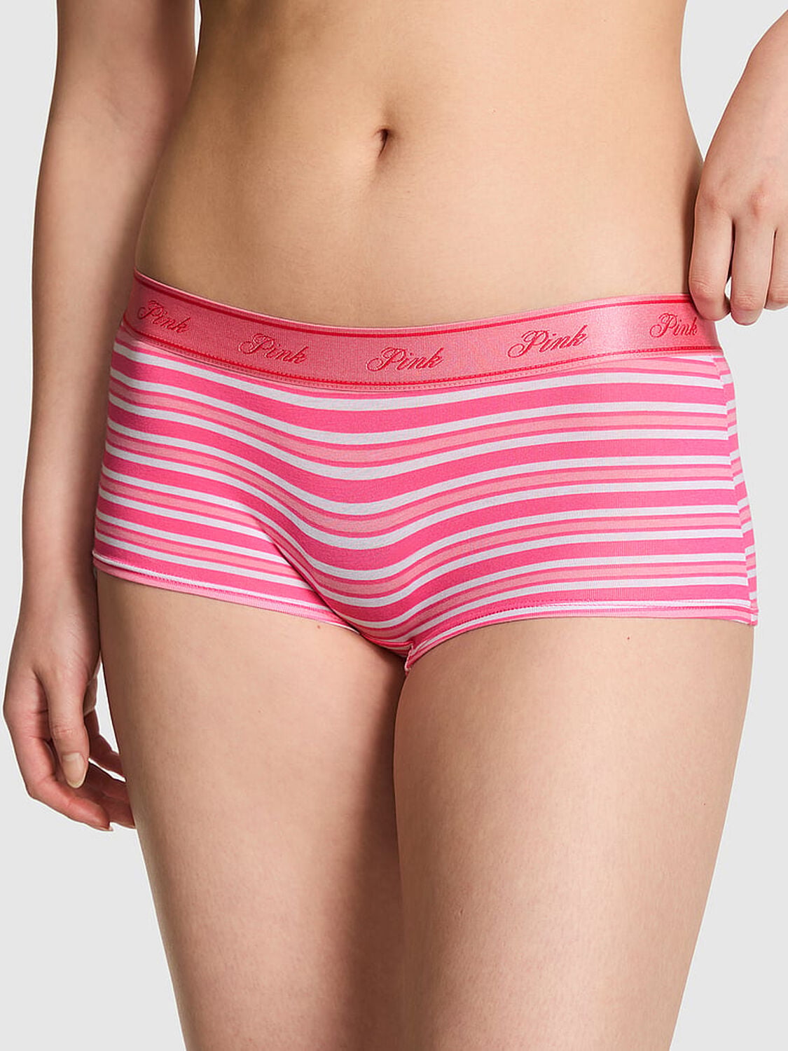 vs Pink Logo Cotton Boyshort Panty 1 of 3 