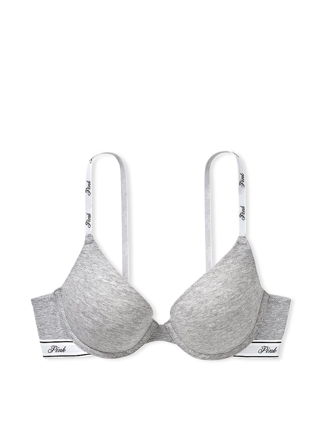 vs Pink Wear Everywhere Wear Everywhere Push-Up Bra Medium Heather Grey 3 of 3 