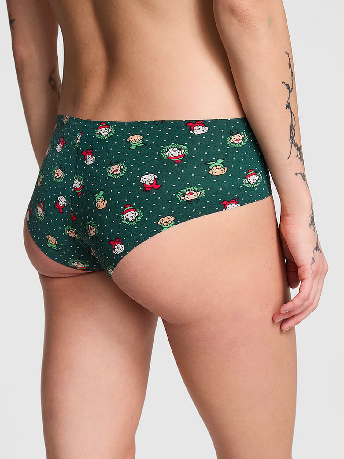 vs Pink No-Show Cheeky Panty Deep Forest Dog Print 2 of 3 