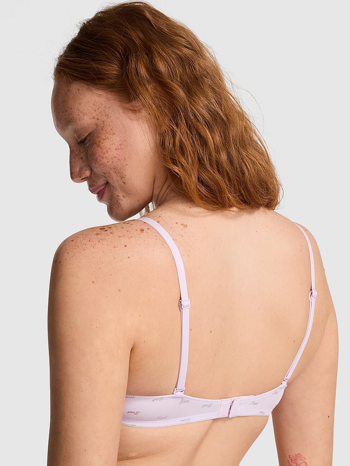 vs Pink Wear Everywhere Wear Everywhere Push-Up Bra Purple Whisper Logo Print 2 of 2 