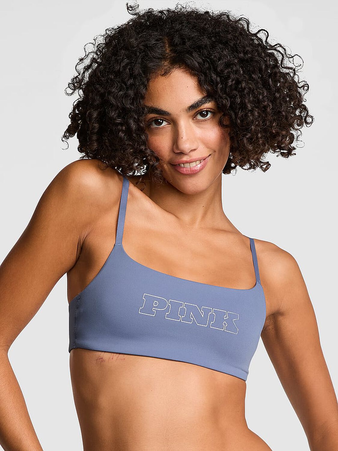 vs Pink Relay Square-Neck Sports Bra Dusty Iris 3 of 3 