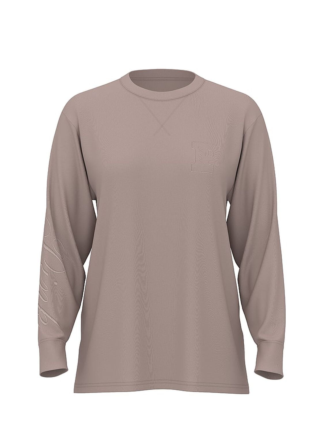 pink Pink Campus Cotton Long-Sleeve Tee Iced Coffee 1 of 2 