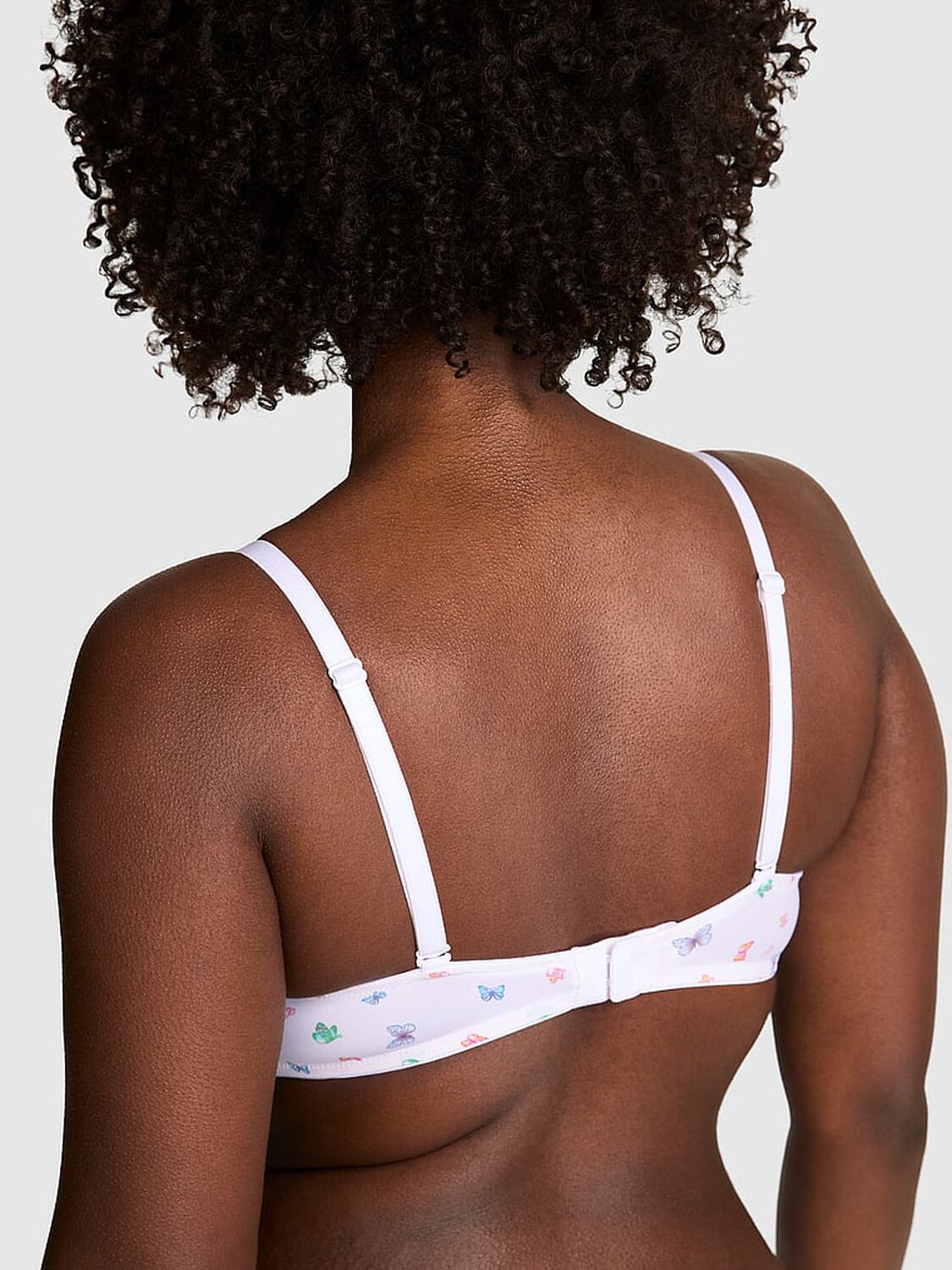vs Pink Wear Everywhere Wear Everywhere Push-Up Wireless Bra White Butterfly Print 2 of 3 