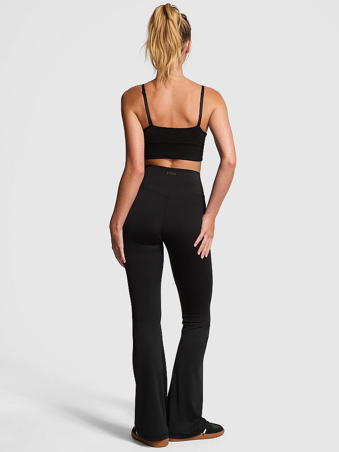 vs Pink Relay Flare Leggings Pure Black 2 of 3 