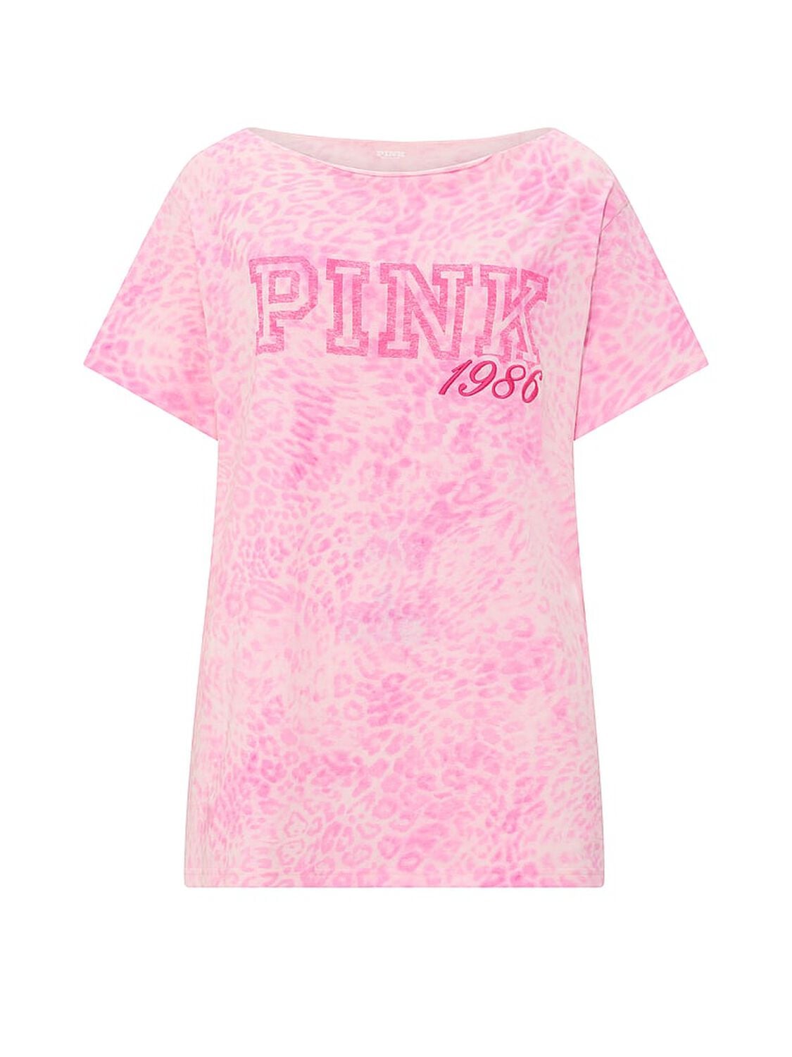 vs Pink Campus Cotton&trade; Off-The-Shoulder Tee Pink Leopard 3 of 3 