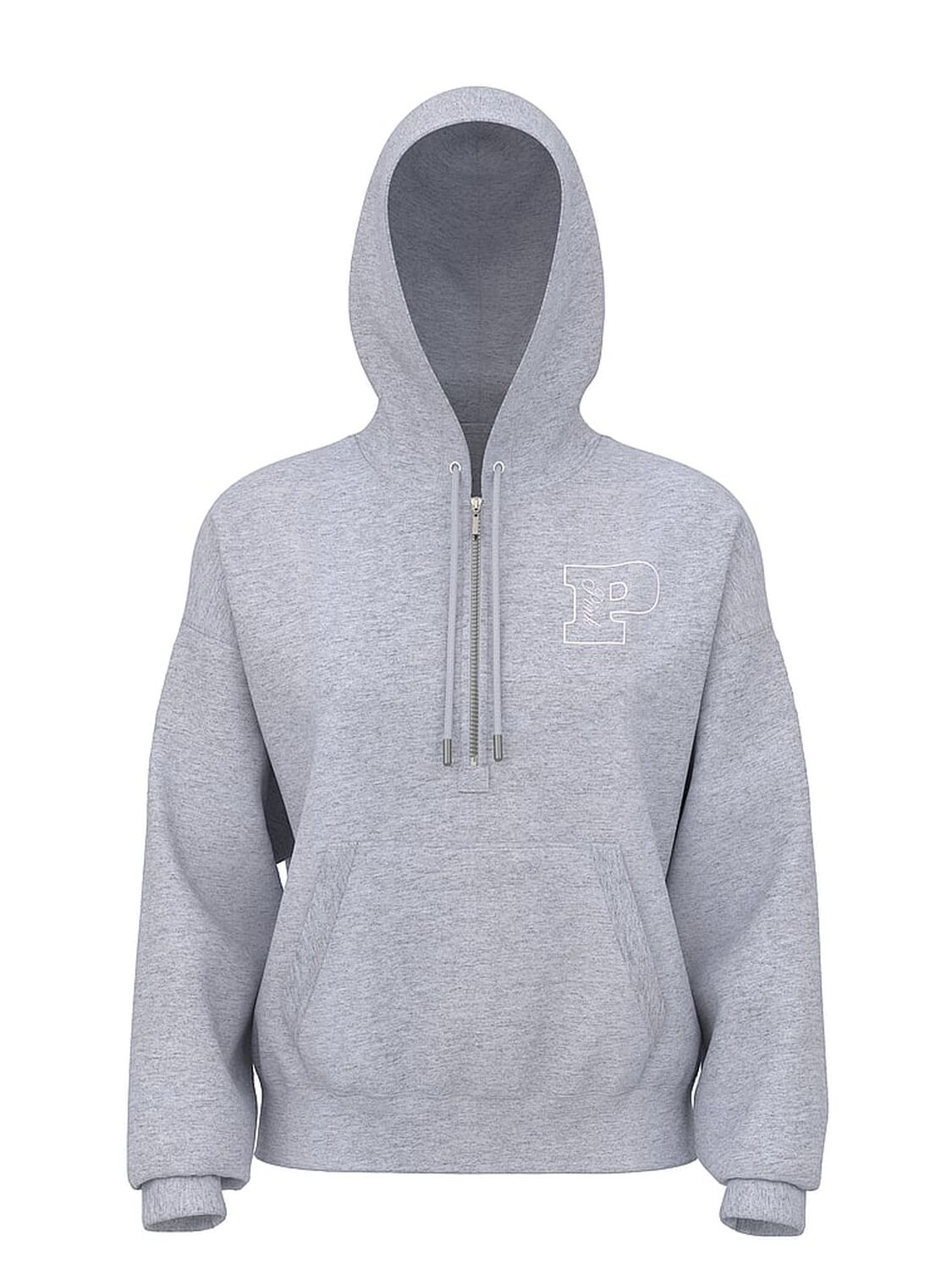 vs Pink Ivy Fleece Campus Half-Zip Hoodie Vs Medium Heather Grey Holiday 3 of 3 