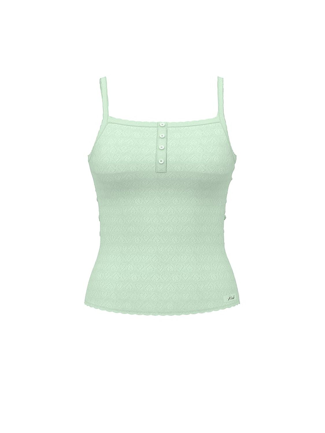 vs Pink Pointelle Henley Cami Mint 3 of 4 