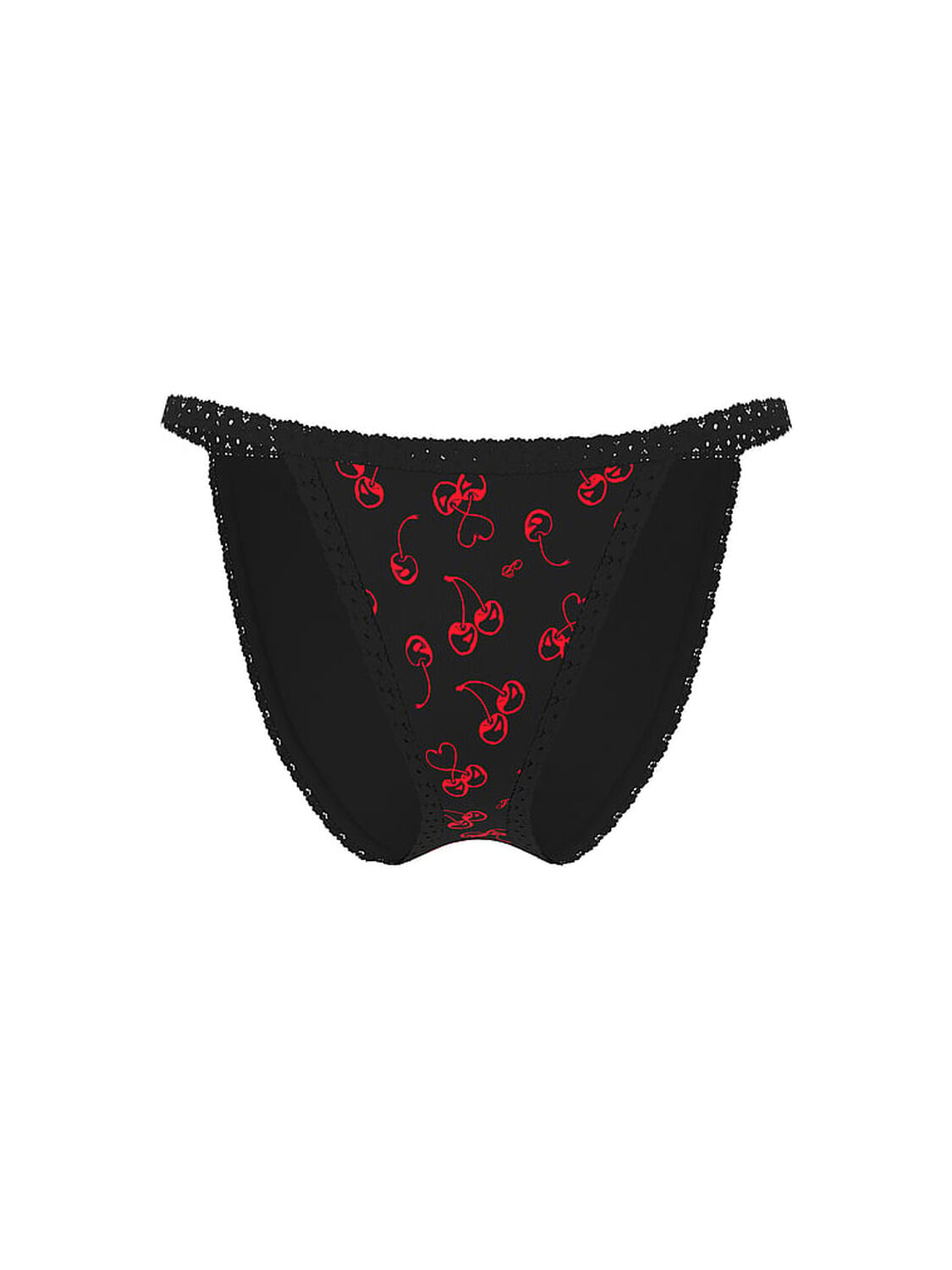 pink Pink Wink Lace-Trim String Bikini Panty Black Cherry 3 of 3 